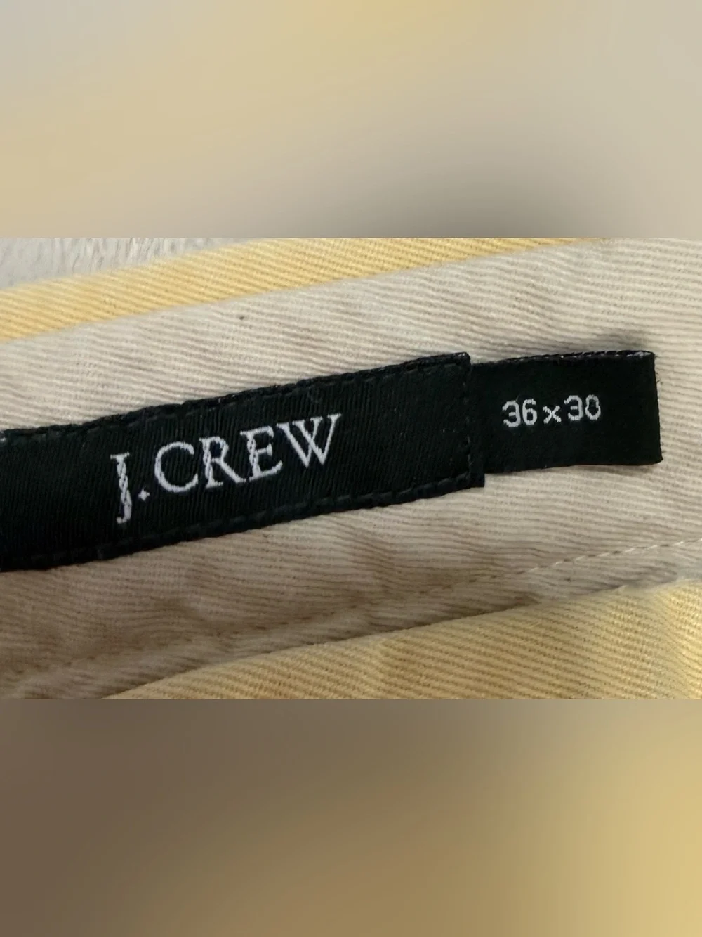 J.Crew Men’s Yellow 100% Cotton Chino Pants 36x30 Classic Flat Front